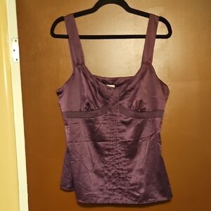 Purple Satin Sleeveless Top